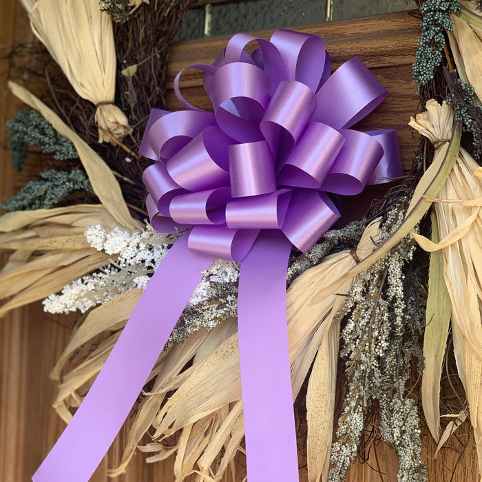 6 Lavender Lilac 8" Pull Bows - Easter Gift Basket, Wedding Decor, Floral Arrangements