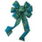 Gold Edge Peacock Wreath Bow - 10" Wide, 18" Long Pre-Tied Bow