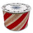 Spool of red and gold striped ribbon with 'GiftWrap Etc.' branding.