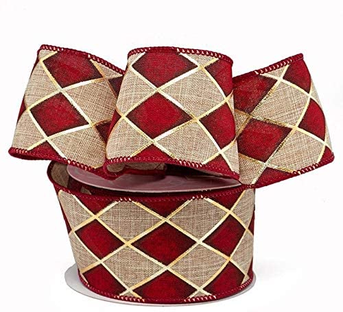 red-gold-harlequin-diamonds-christmas-ribbon