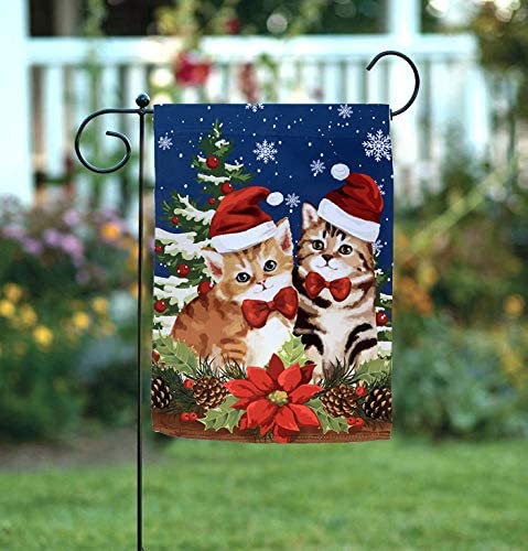 Charming Christmas cats with bow ties garden flag