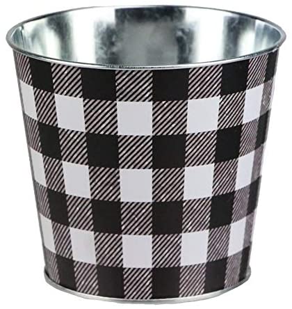 black-white-buffalo-plaid-tin-pot