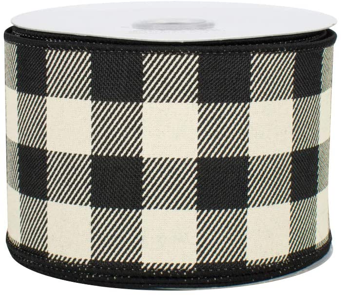 black-ivory-buffalo-plaid-wired-ribbon