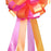 Orange and Hot Pink Fuchsia Wedding Pew Pull Bows - 8" Wide, Set of 6