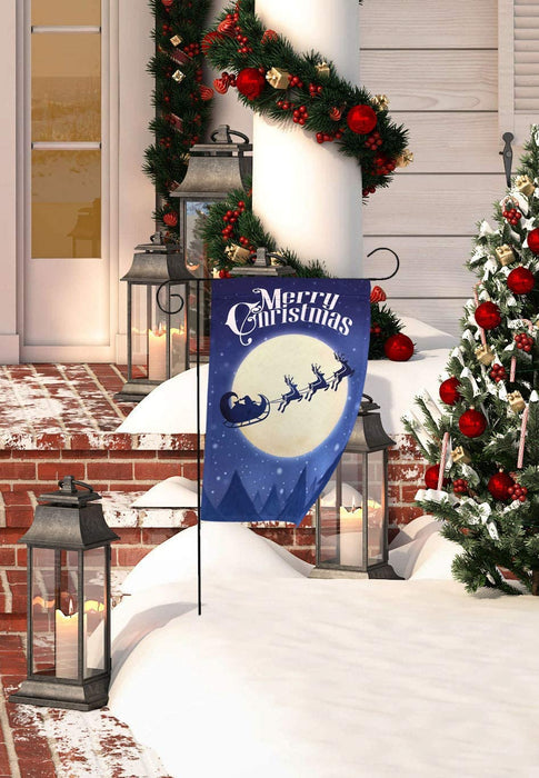 Moon Silhouette Merry Christmas Flag - 12" x 18"