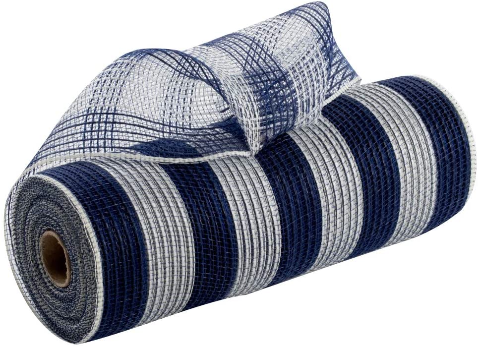 navy-white-stripe-deco-mesh