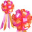 Orange and Hot Pink Fuchsia Wedding Pew Pull Bows - 8" Wide, Set of 6