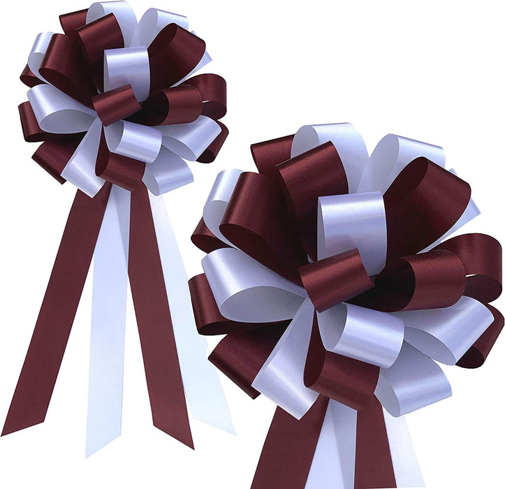 burgundy-and-white-wedding-bows
