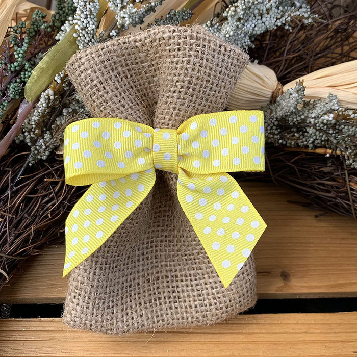 decorative-white-polka-dot-yellow-pre-tied-bows