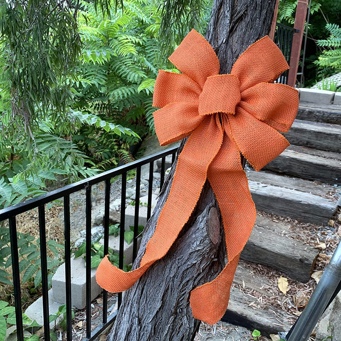 bright-orange-burlap-bow