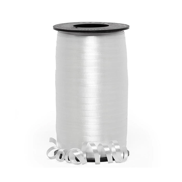 White Decorative Crimped Curling Ribbon - 500 Yards, 3/16" Wide