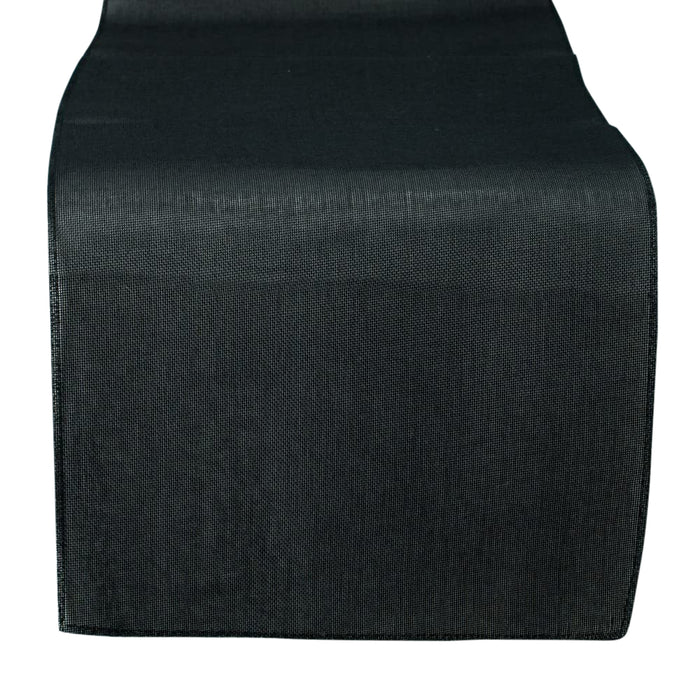 Black Faux Burlap Table Runner - 72" x 14"