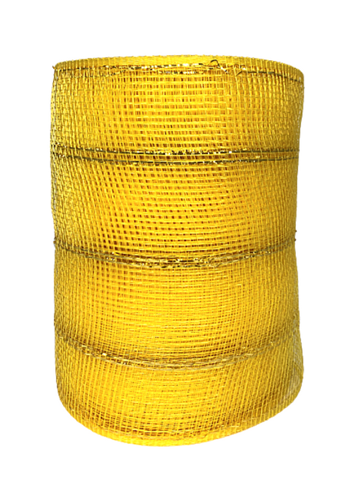 Christmas Wreath Maker Deco Mesh - 6" x 20 Yards, Yellow Gold & Metallic Gold Striped, St. Patrick's Day