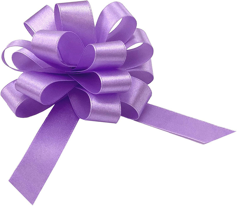 Lavender Satin Decorative Pull Bows - 4" Wide, Set of 9