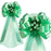 Mint Green Wedding Pull Bows with Tulle Tails and Rosebuds - Set of 6