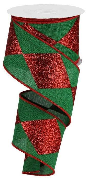 red-glitter-diamonds-wired-christmas-ribbon