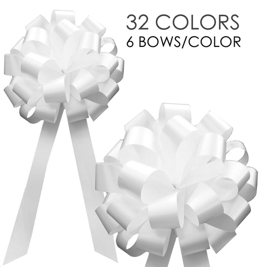 Wedding Pew or Gift Wrapping Pull Bows - 8" Wide, Set of 6