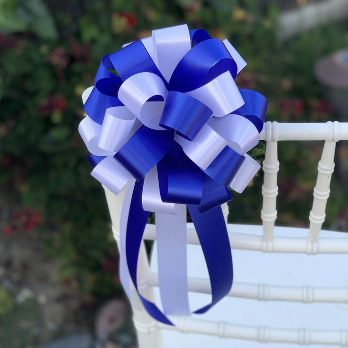 royal-blue-white-wedding-bows